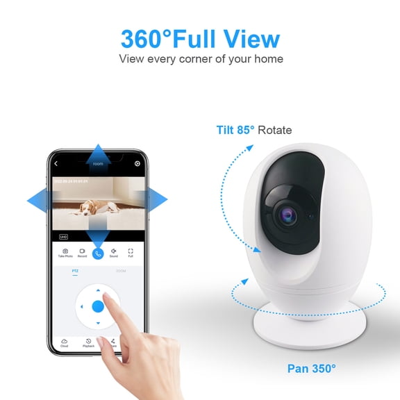 AZXY Wireless Security Camera,Smart Security Cameras,1080p Hd Wifi Indoor Security Cameras,Mini Hidden Smart Pet Monitors for Home,360 Camera