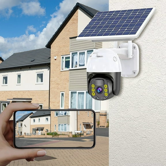 AZXY Wireless Security Camera,Surveillance Cameras Wireless Outdoor,Outdoor Security Camera with Monitor,Solar Wifi 360 Smart Camera Waterproof