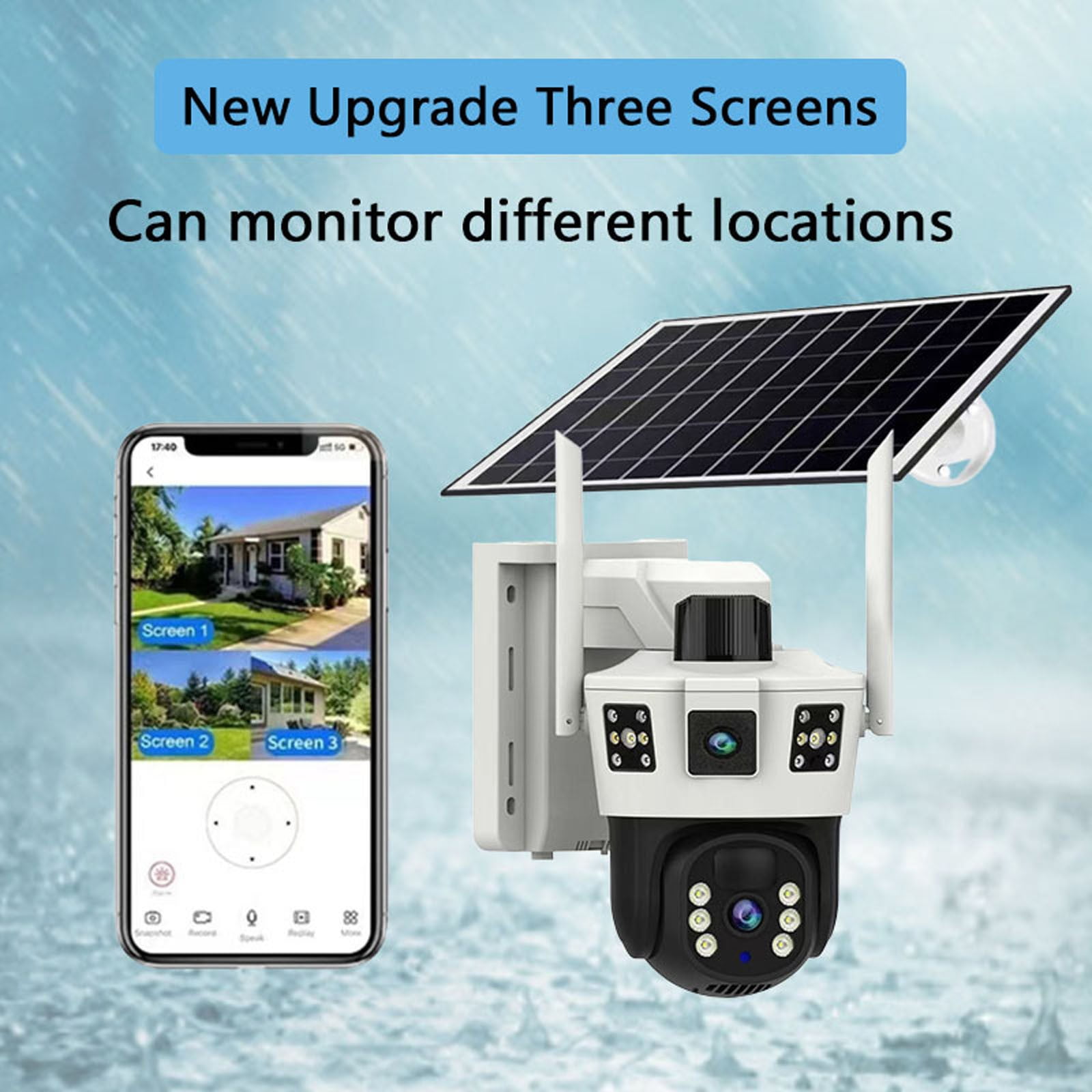AZXY Wireless Security Camera,Surveillance Cameras Wireless Outdoor,Outdoor Security Camera with Monitor,Wifi 360 Smart Camera Waterproof