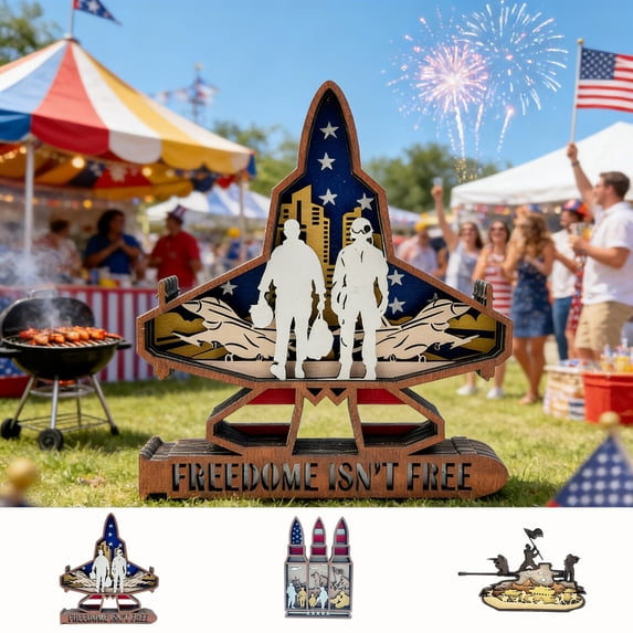 AZXY Wooden Patriotic Decor Memorial Day Decorations For 4th Of July ...