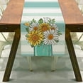 thumbnail image 1 of AZZAKVG Banner Decoration Outdoor Summer Leaves Print Fresh Green Series Linen Home Decoration Table Cloth, 1 of 4