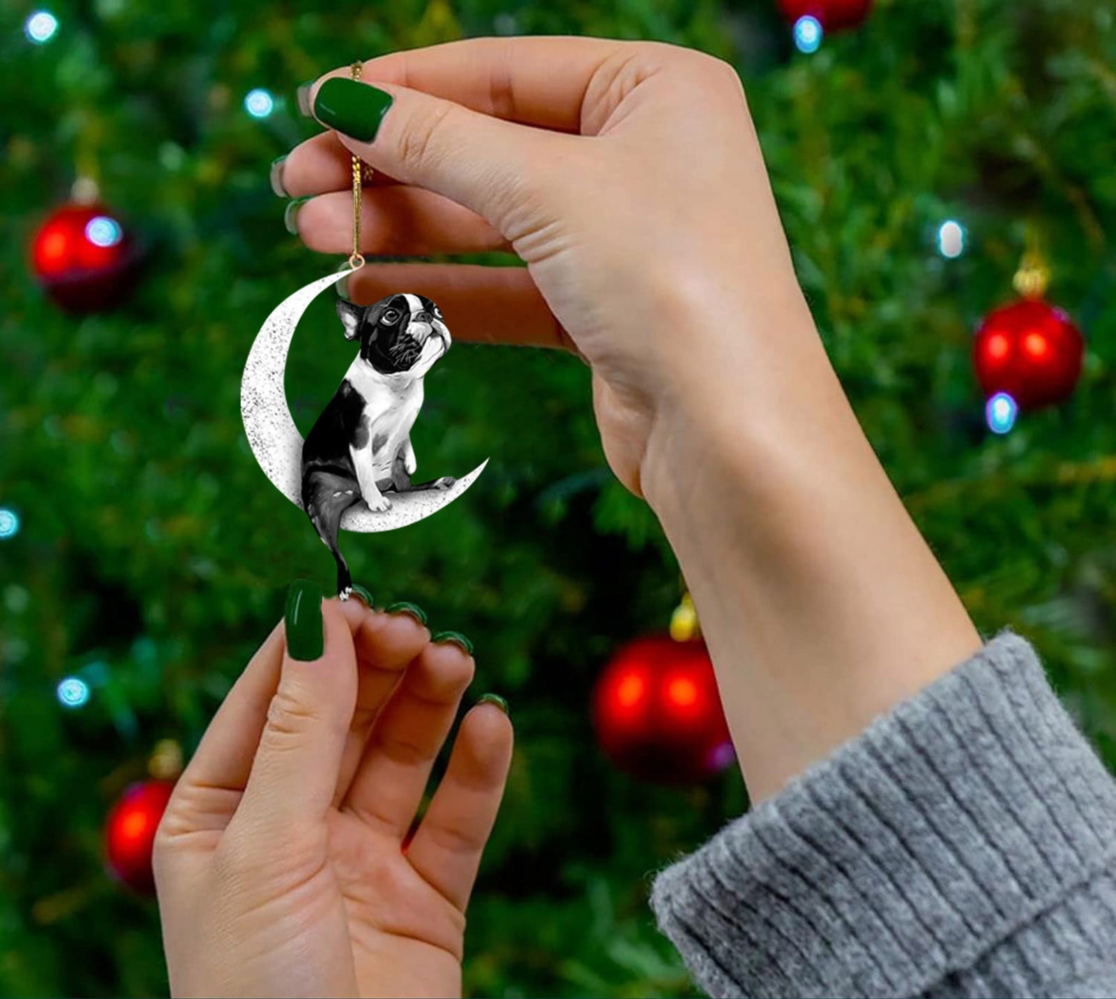 AZZAKVG Christmas Decor Decorative Hanging Pendant Dog Christmas The On Creative Sitting Moon