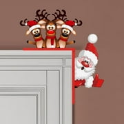 AZZAKVG Christmas Hang Decorations Santa Clau Green Monster Door Corner Decoration DIY Stitching Creatives Home Decor Homes Funny Grinchs On My Movie Is So Fun Ornaments Indoor