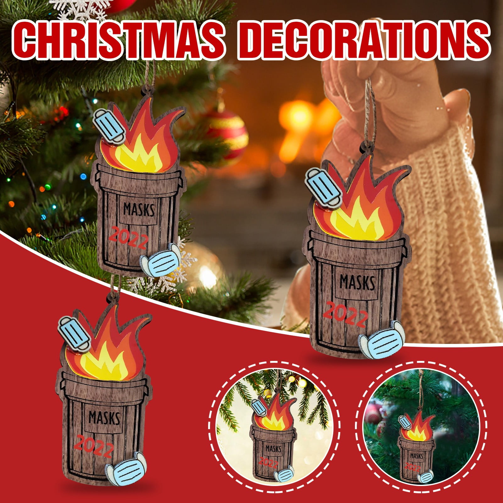 AZZAKVG Christmas Christmas Ornament Door Hanging Decoration 1Pc