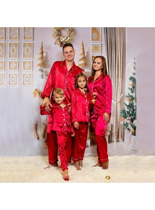 Qwzndzgr Winter Silk Satin Couples Pajamas for Men Women Long Sleeve Sleepwear Sleep Tops Men's Pjs Couple Home Clothes Suits Pajama Sets, Adult