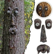 AZZAKVG Fall Decor Ornament Tree Faces Decor Outdoor Outdoor Statues Old Man Tree Face Decoration Funny Yard Art Easter Garden Creative Props Room Desktop Decoration Hangings