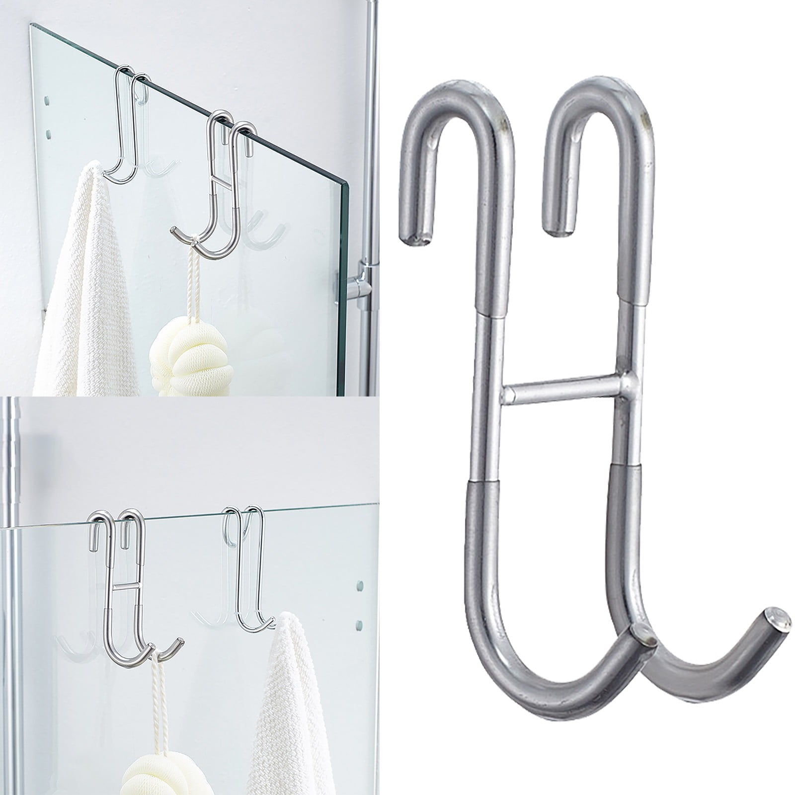 AZZAKVG Hook Coat Kitchen Shower Towel Door Hooks Extended Double Over