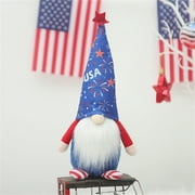AZZAKVG Independence Day Christmas Ornament Desktop Desk Decoration Dwarf Decorations Home Patriotic Plush Day American Dolls Handmade Figurines Decorated Kitchen Layered Tray