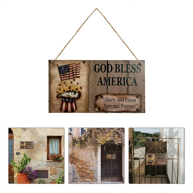 AZZAKVG Independence Day Hanging America Independence Day Door Hanger