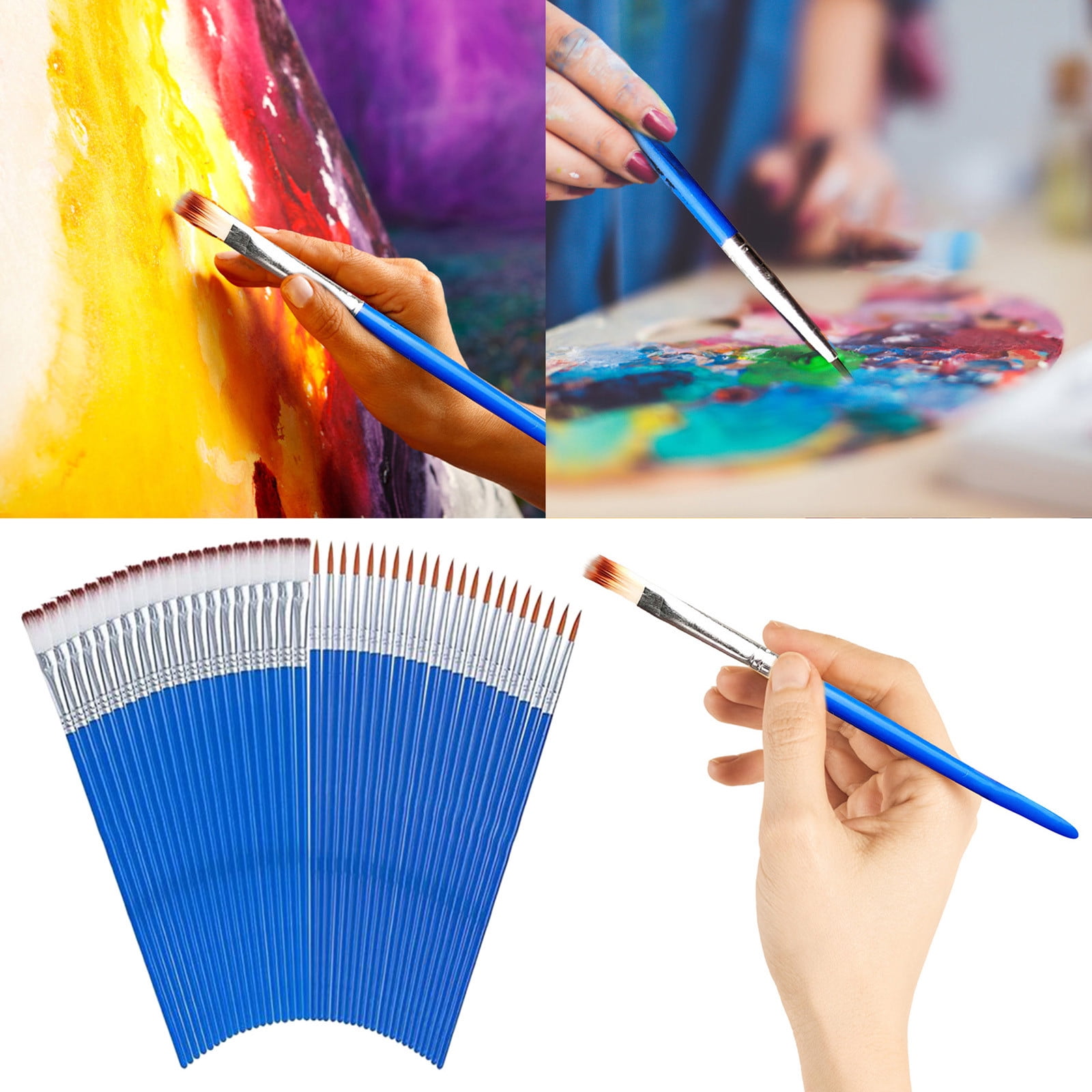 10 Pcs/lot Thin Baking Tools Watercolor Pastry Artist Paint Brush Line  Drawing Pen Nylon Fiber Hair Fondant Cake Decorating M 