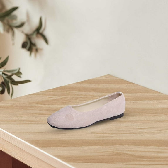 AZZAKVG Women Girls Solid Big Size Slip On Flat Shallow Comfort Casual Single Shoes