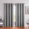 thumbnail image 1 of AZZCIA Gray Faux Suede Room Darkening Grommet Curtain Panels, 2 Panels, 55"W x 63"L, 1 of 5