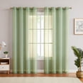 thumbnail image 1 of AZZCIA Sage Sheer Curtain Panel for Living Room with Grommets Linen Texture Rustic Window Drap Sets for Bedroom Room (Green, 54"x95", 2 Panels ), 1 of 6