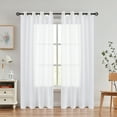 thumbnail image 1 of AZZCIA Off White Sheer Curtain Panel for Living Room with Grommets Linen Texture Rustic Window Drape Sets for Bedroom Room (White, 54"x84", 2 Panels ), 1 of 6