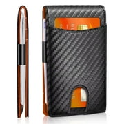 Slim Wallets for Men,  RFID Blocking Front Pocket Bifold Wallet with Money Clip, Minimalist Wallet
