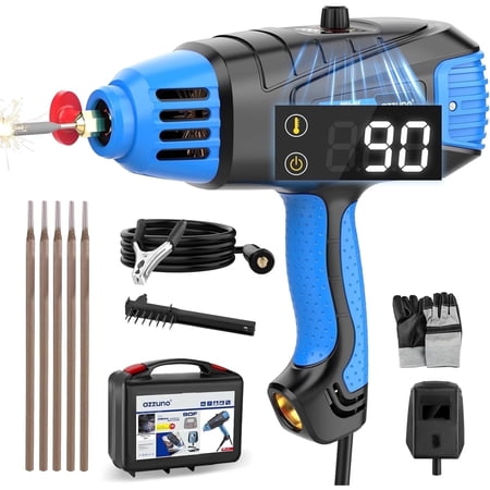 AZZUNO 110V Portable Electric Welding Machine, Handheld ARC Welder with IGBT Inverter, Stick Welder Gun