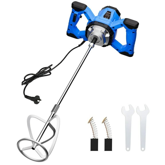 AZZUNO Cement Mixer Electric Concrete Mixer Machine 110V Handheld Mud Mixer with 6 Adjustable Speed, Portable Mortar Mixer for Mixing Concrete, Cement, Mud, Mortar, Putty, Paint