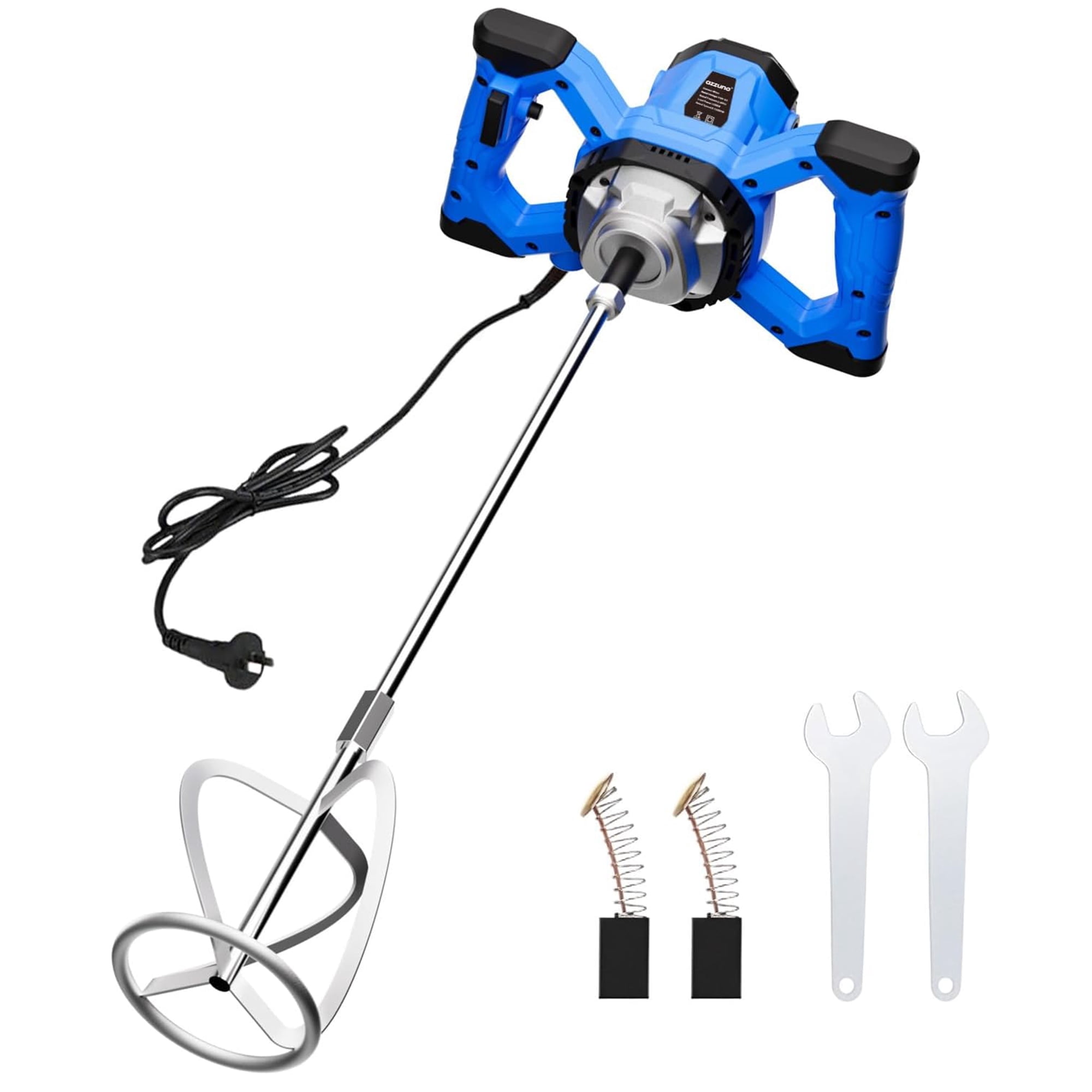 AZZUNO Cement Mixer Electric Concrete Mixer Machine 110V Handheld Mud Mixer with 6 Adjustable Speed, Portable Mortar Mixer for Mixing Concrete, Cement, Mud, Mortar, Putty, Paint