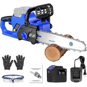 AZZUNOX 16 Inch Brushless Cordless Chainsaw, Tool-Free Tension & Auto Oiler, with Battery and Charger for Wood Cutting Tree Trimming