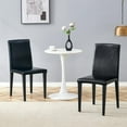 thumbnail image 1 of SUDICA Parsons Dining Chairs Set of 2, Black PU Leather, Metal Legs for Dining Room, 1 of 11