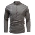 thumbnail image 1 of AZoiNM Men's 3/4 Sleeve Henley Shirt Smart Casual Slim Fit Button Collar Moisture-Wicking Urban Fashion Top for Spring and Fall, 1 of 9