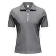 thumbnail image 1 of AZoiNM Men's Corduroy Short Sleeve Shirt Half Zip Collared Casual Stretch Fit Tee, 1 of 14