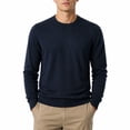 thumbnail image 1 of AZoiNM Men's Crewneck Sweater, Lightweight Soft Knit Pullover Sweater, Long Sleeve Casual Classic Ribbed Trim Sweater for Fall Winter, 1 of 7
