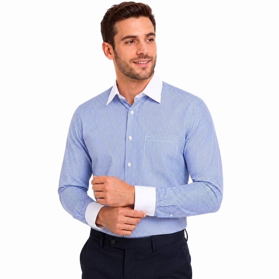 AZoiNM Men's French Cuff Dress Shirt Slim Fit Long Sleeve Business Casual Polyester