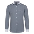 thumbnail image 1 of AZoiNM Men's French Cuff Dress Shirt Slim Fit Long Sleeve Business Casual Polyester, 1 of 10