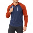 thumbnail image 1 of AZoiNM Men's Henley Hoodie Long Sleeve Raglan Color Block Pullover Sweatshirt Casual Straight Fit Hooded Shirt, 1 of 8