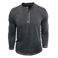 thumbnail image 1 of AZoiNM Men's Henley Neck Long Sleeve T-Shirt Soft Stretch Slim Fit 4 Button Placket Casual Top, 1 of 6