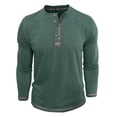 thumbnail image 1 of AZoiNM Men's Henley Neck Long Sleeve T-Shirt Soft Stretch Slim Fit 4 Button Placket Casual Top, 1 of 6