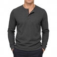 thumbnail image 1 of AZoiNM Men's Long Sleeve Henley Shirt Waffle Knit Regular Fit Casual Pullover Tee Soft Lightweight Button Front Top for Fall Winter Spring, 1 of 10