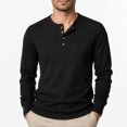 thumbnail image 1 of AZoiNM Men's Long Sleeve Henley Shirt Waffle Knit Regular Fit Casual Pullover Tee Soft Lightweight Button Front Top for Fall Winter Spring, 1 of 12