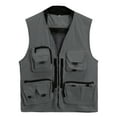 thumbnail image 1 of AZoiNM Men's Multi-Pocket Outdoor Vest Detachable Back Zippered Sleeveless Jacket All Season, 1 of 9