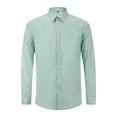 thumbnail image 1 of AZoiNM Men's No Pocket Dress Shirt Slim Fit Wrinkle Free Long Sleeve Point Collar Business Casual, 1 of 11