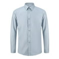 thumbnail image 1 of AZoiNM Men's No Pocket Dress Shirt Slim Fit Wrinkle Free Long Sleeve Point Collar Business Casual, 1 of 10