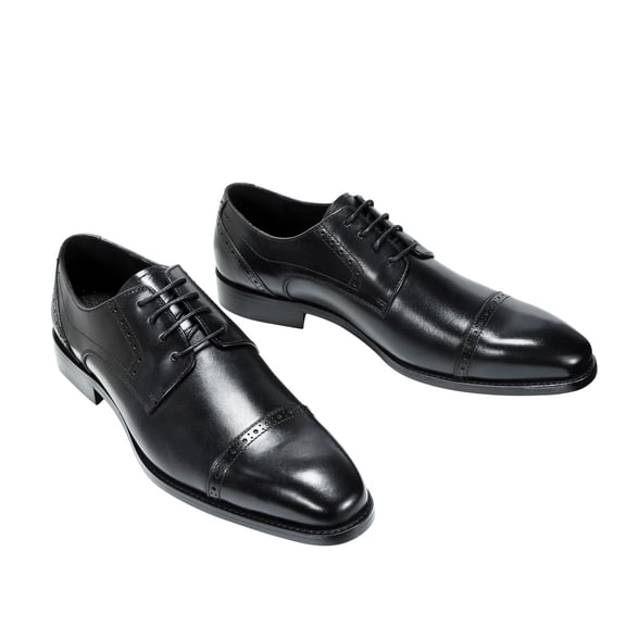 AZoiNM Men's Pointed Toe Oxford Shoes Business Lace Up Leather Sole Rubber Outsole