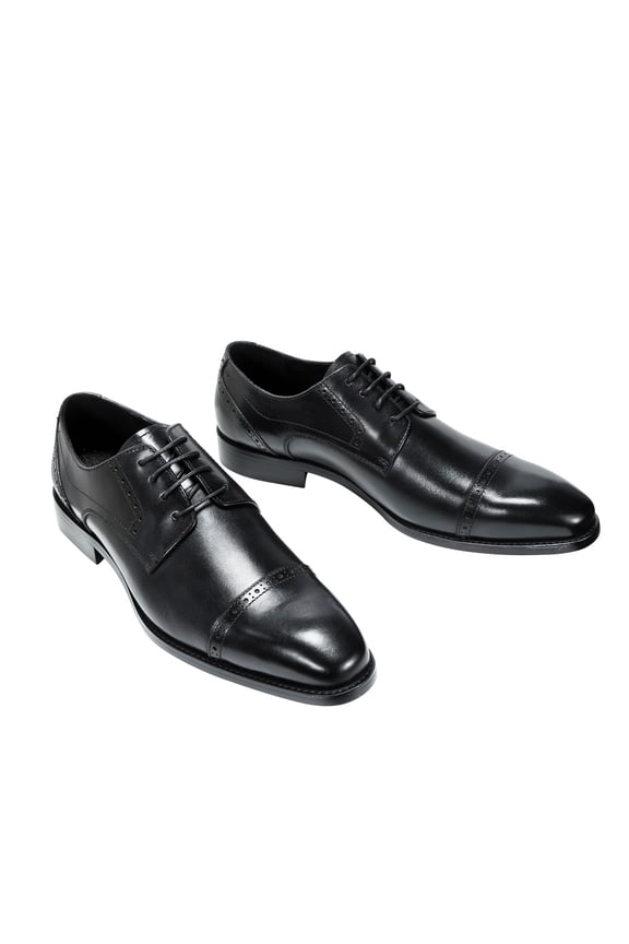 Men's Pointed Toe Oxford Shoes Business Lace Up Leather Sole Rubber Outsole