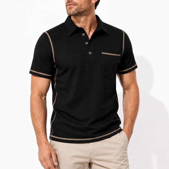 AZoiNM Men's Premium Heavyweight Short Sleeve Polo T-Shirt with Pocket