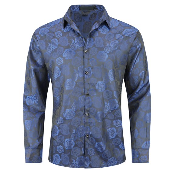 AZoiNM Men's Print Patchwork Casual Shirt Slim Fit Long Sleeve No Pocket