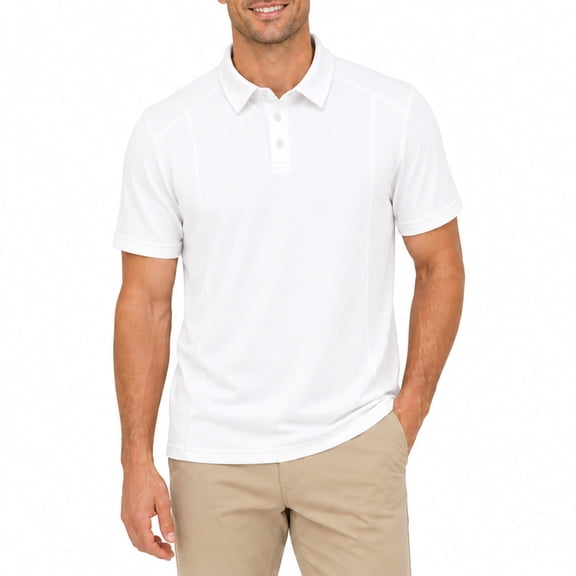 AZoiNM Men's Relaxed Fit Short Sleeve Polo Shirt, Casual Solid Performance Golf Polo with Seam Details