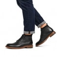 thumbnail image 1 of AZoiNM Men's Round Toe High Top Polo Boots Business Casual Leather Rubber Sole, 1 of 12