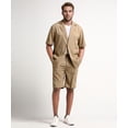 thumbnail image 1 of AZoiNM Men's Short Sleeve Shorts Suit Set Summer Two Button Notch Lapel Loose Fit, 1 of 8