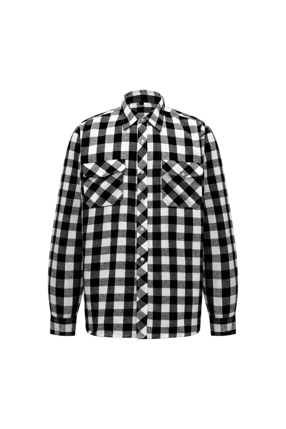 Men's Slim Fit Brushed Flannel Plaid Shirt Long Sleeve Button Down Shirt for Fall