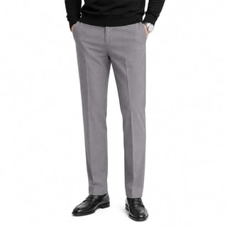 AZoiNM Men's Slim Fit Dress Pants Flat Front Business Casual Trousers 4 Pocket Polyester Viscose Blend