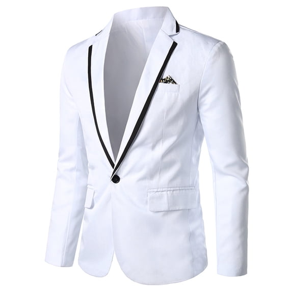 AZoiNM Men's Slim Fit One Button No Vent Casual Blazer Wrinkle-Free Polyester Sport Coat
