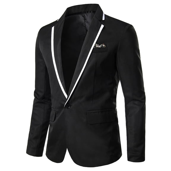 AZoiNM Men's Slim Fit One Button No Vent Casual Blazer Wrinkle-Free Polyester Sport Coat