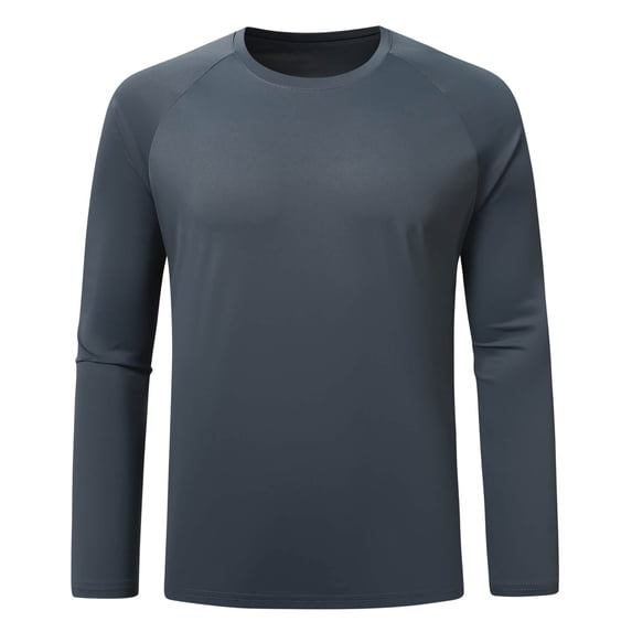 AZoiNM Men's Solid Long Sleeve T-Shirt Relaxed Fit Breathable Casual Top Athletic Wear