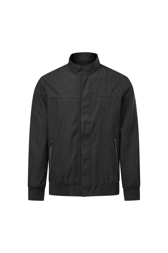 Men's Stand Collar Zip Jacket Loose Fit Lightweight Casual Long Sleeve Spring Fall